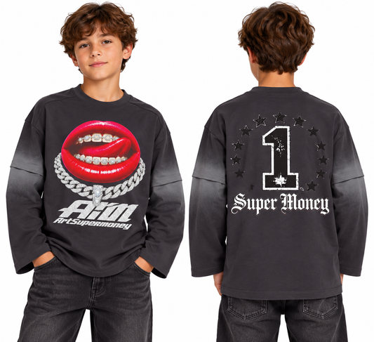ART SUPER MONEY T-SHIRT BAMBINO