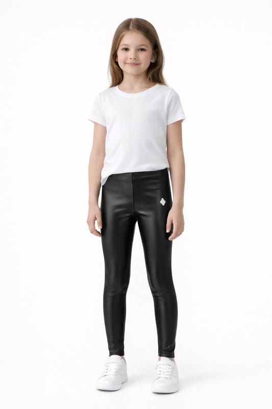 COUNTY OF MILAN MARCELO BURLON LEGGINGS IN PELLE BAMBINA
